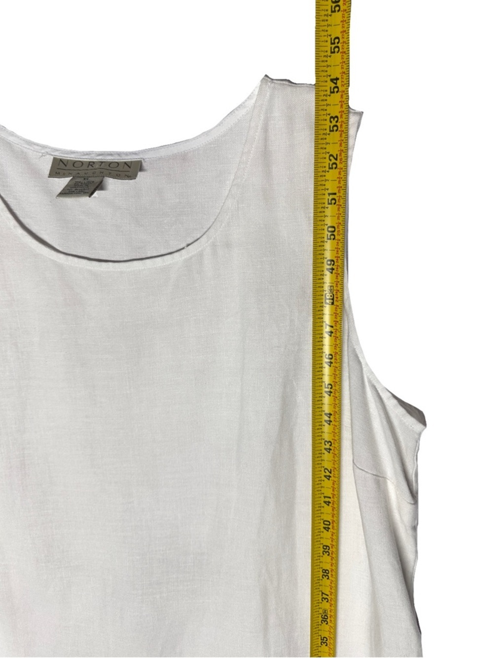 Norton McNaughton XL Linen Sleeveless Maxi Tie Waist House Dress Lily Summer - Picture 10 of 12